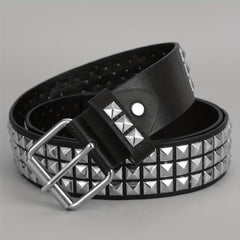 Men's Pin Buckle Belt Punk PU Leather Belt Studded Belt