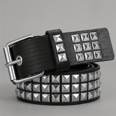 Men's Pin Buckle Belt Punk PU Leather Belt Studded Belt