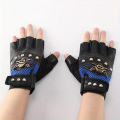 Men's Half Finger Riding Gloves, Anti-Skid & Breathable for Motorcycle, Bicycle