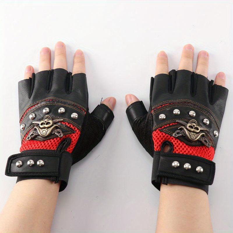 Men's Half Finger Riding Gloves, Anti-Skid & Breathable for Motorcycle, Bicycle
