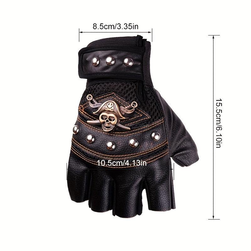 Men's Half Finger Riding Gloves, Anti-Skid & Breathable for Motorcycle, Bicycle