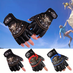 Men's Half Finger Riding Gloves, Anti-Skid & Breathable for Motorcycle, Bicycle