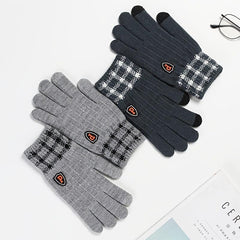 Winter Plus P Marking Thickened Knit Jacquard Adult Thermal Gloves