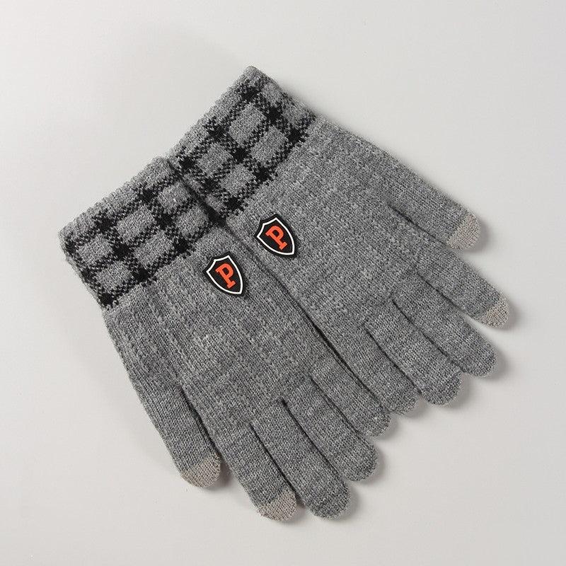 Winter Plus P Marking Thickened Knit Jacquard Adult Thermal Gloves