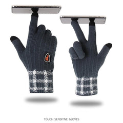 Winter Plus P Marking Thickened Knit Jacquard Adult Thermal Gloves