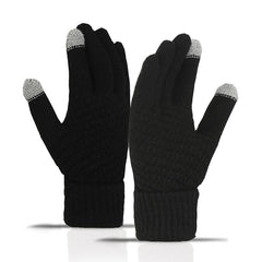 Men's Winter Double Layer Knitted Riding Gloves