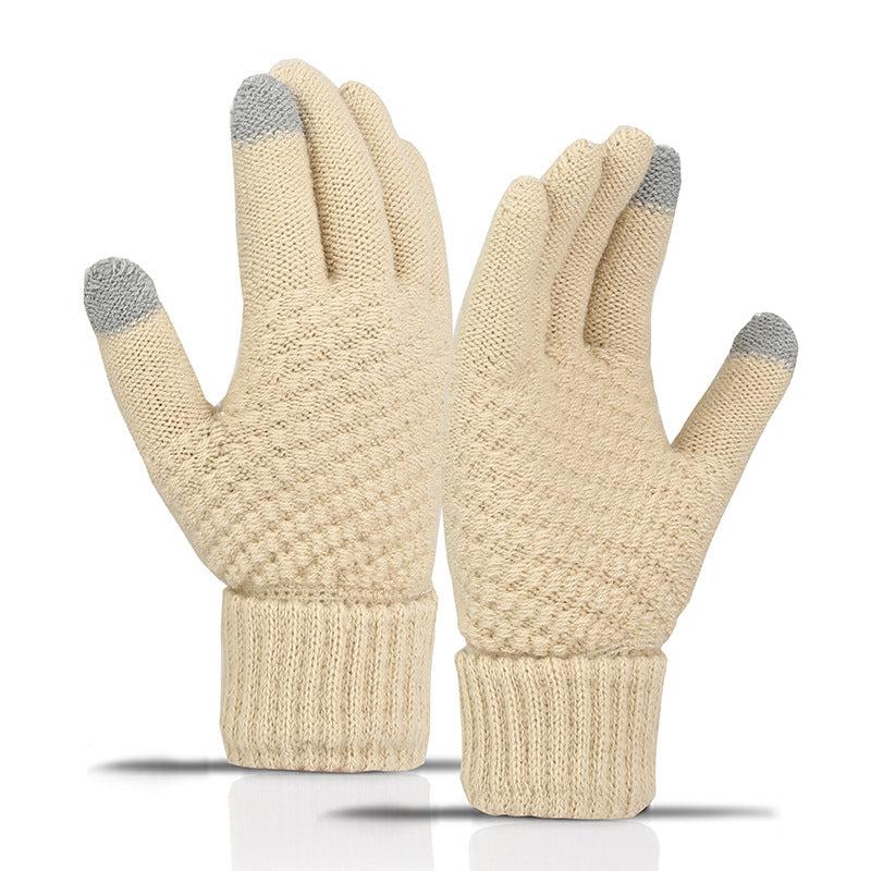 Men's Winter Double Layer Knitted Riding Gloves
