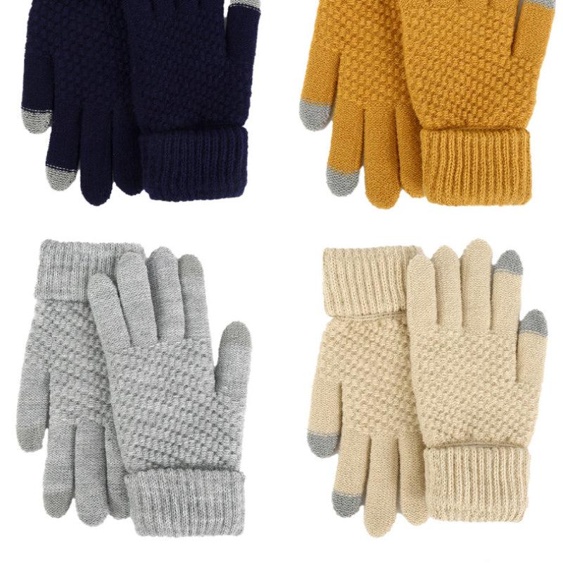 Men's Winter Double Layer Knitted Riding Gloves