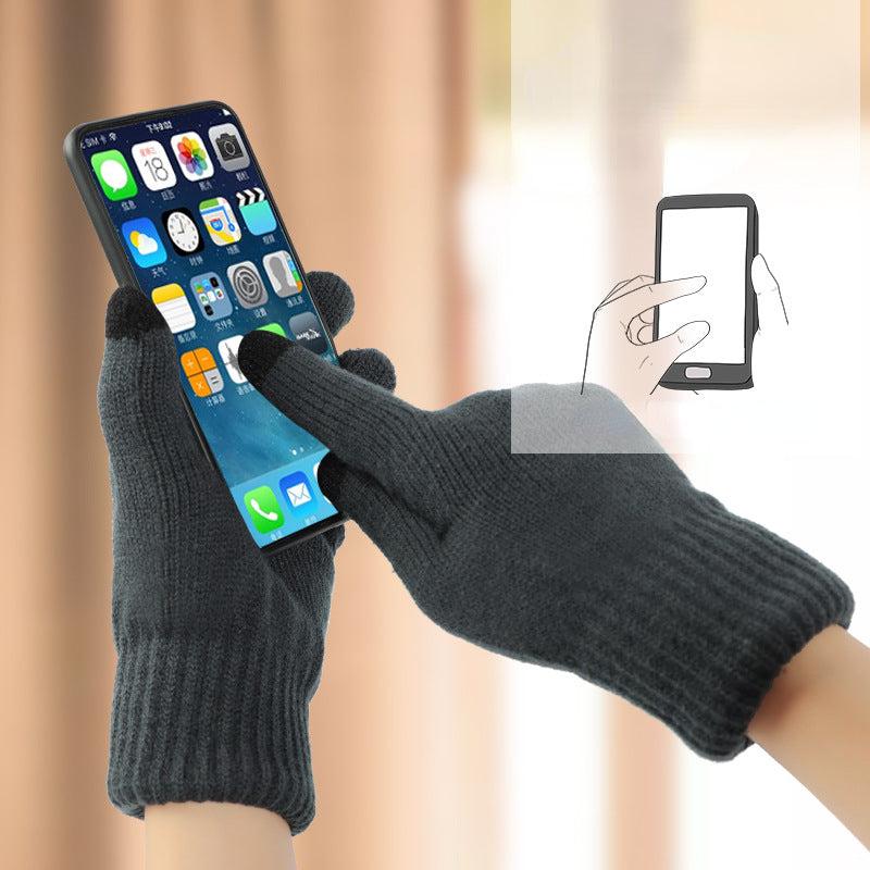 Men's Winter Double Layer Knitted Riding Gloves