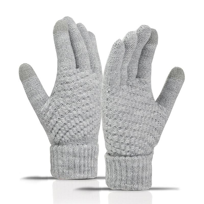 Men's Winter Double Layer Knitted Riding Gloves