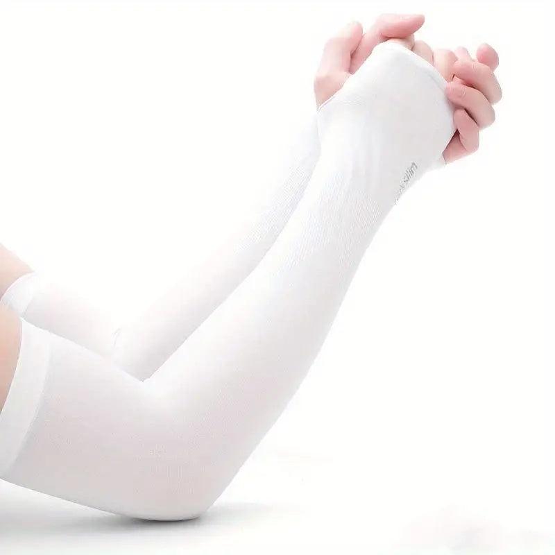 Men's Ice Silk Arm Sleeves Sun Protection Gloves