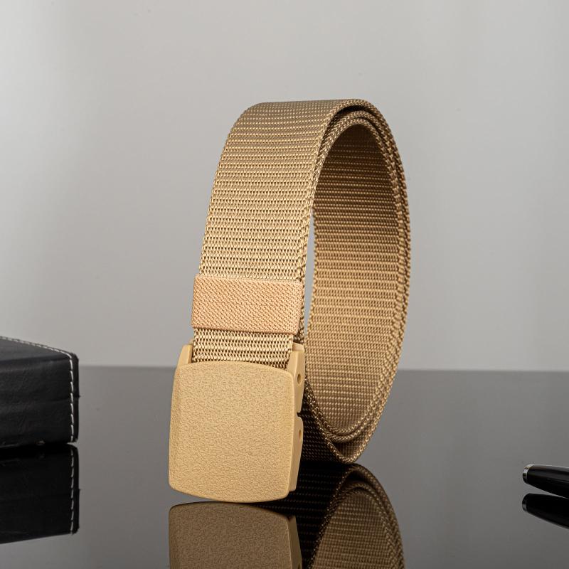 Nylon Belted Men's Pants With Braided Neon Canvas Belt