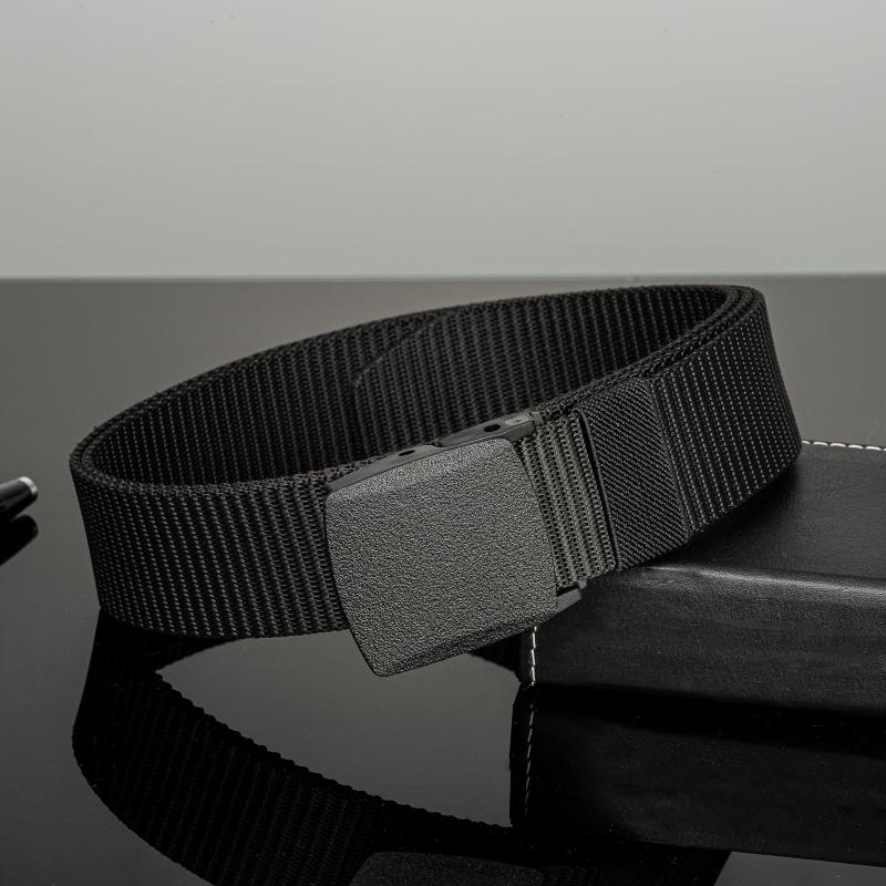 Nylon Belted Men's Pants With Braided Neon Canvas Belt