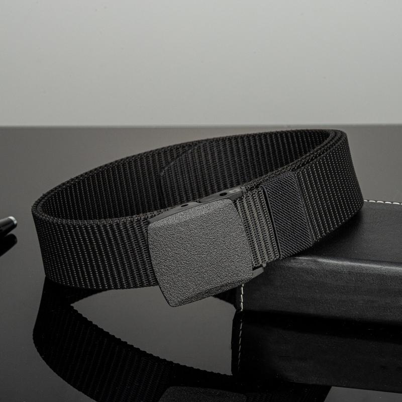 Nylon Belted Men's Pants With Braided Neon Canvas Belt