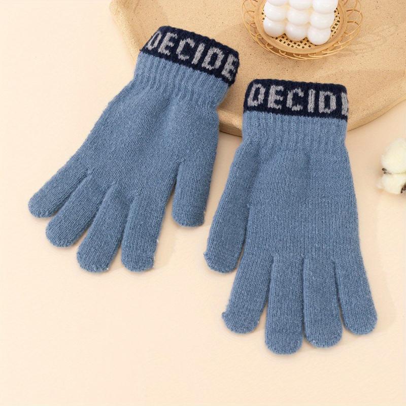 Men's Split Finger Touch Screen Gloves Anti-freeze Cashmere Wool Knitted Gloves
