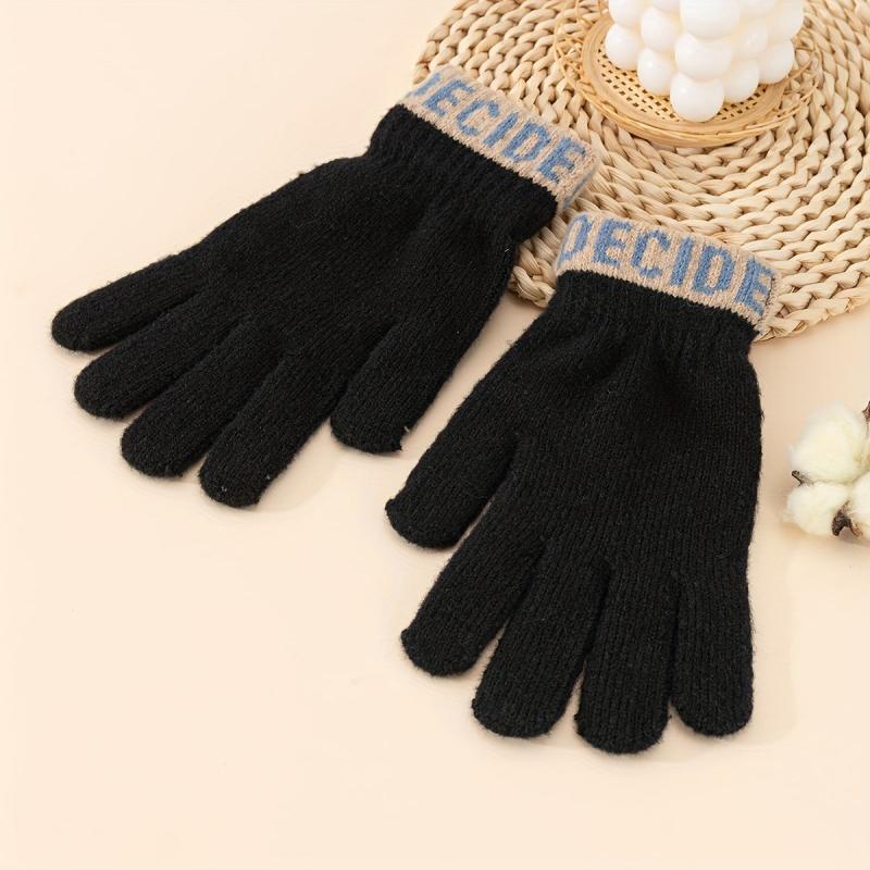 Men's Split Finger Touch Screen Gloves Anti-freeze Cashmere Wool Knitted Gloves