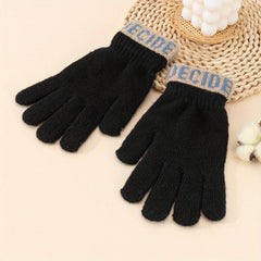 Men's Split Finger Touch Screen Gloves Anti-freeze Cashmere Wool Knitted Gloves