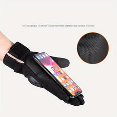 Men's Winter Waterproof Warm PU Gloves For Outdoor Motorcycle Sports