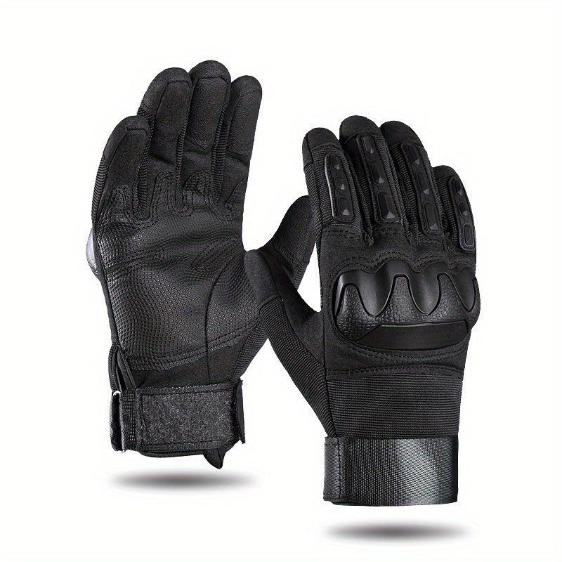 Men's Winter Waterproof Warm PU Gloves For Outdoor Motorcycle Sports