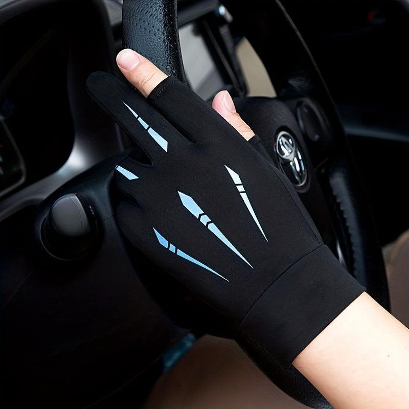 Men's Summer Sunscreen Gloves Thin Breathable Non-Slip Ice Silk