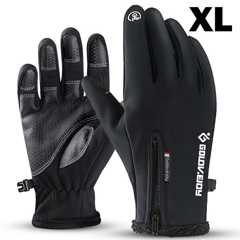 Men's Winter Warming Biker Gloves Windproof Touch Screen Zipper Ski Gloves