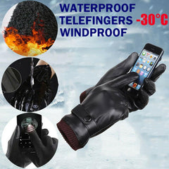 Unisex Warm Waterproof Touchscreen Leather Gloves