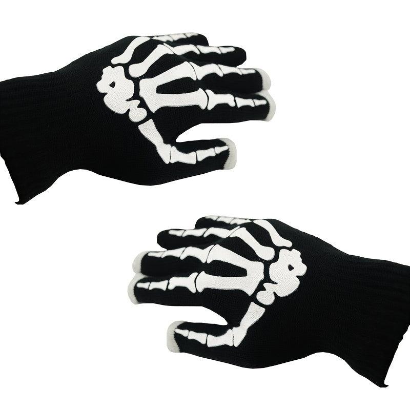 Halloween Skull Claw Touch Screen Gloves Non slip Winter Warm Men's Gloves