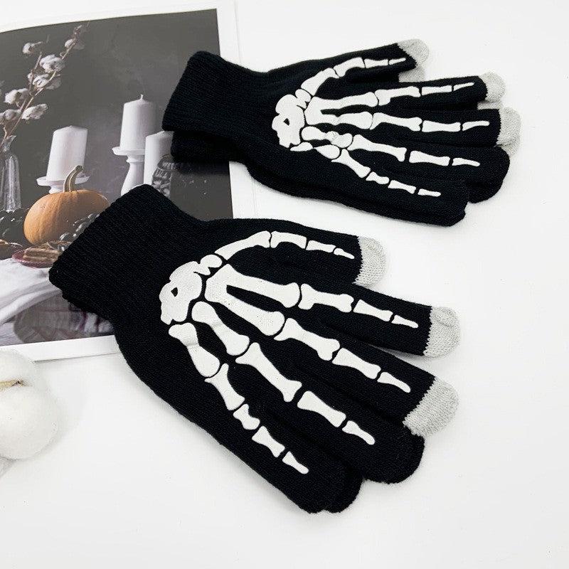 Halloween Skull Claw Touch Screen Gloves Non slip Winter Warm Men's Gloves