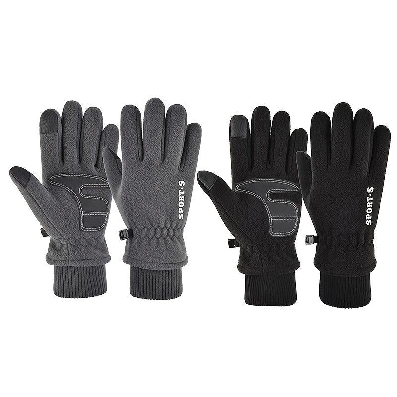 Men's Winter Fleece Touch Screen Cycling Ski Gloves