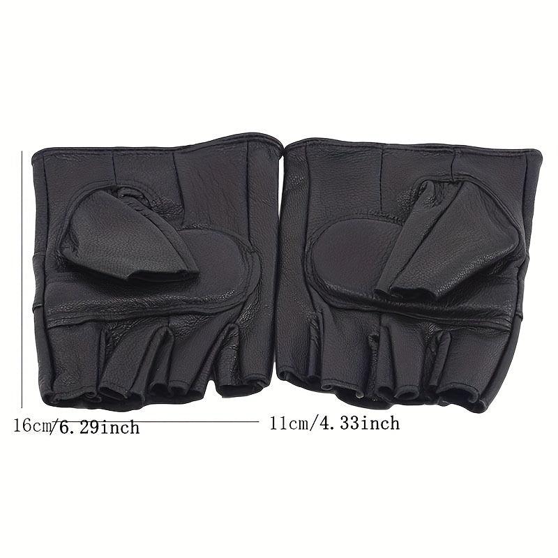 Men's Leather Fingerless Gloves for Motorcycling