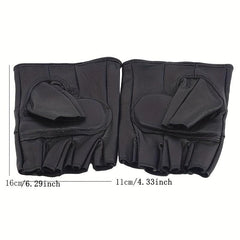 Men's Leather Fingerless Gloves for Motorcycling