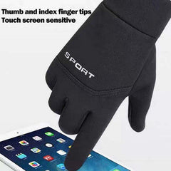 Men's Waterproof Cycling Gloves Plush Touch Screen Anti Skid