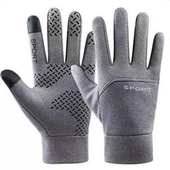 Men's Waterproof Cycling Gloves Plush Touch Screen Anti Skid