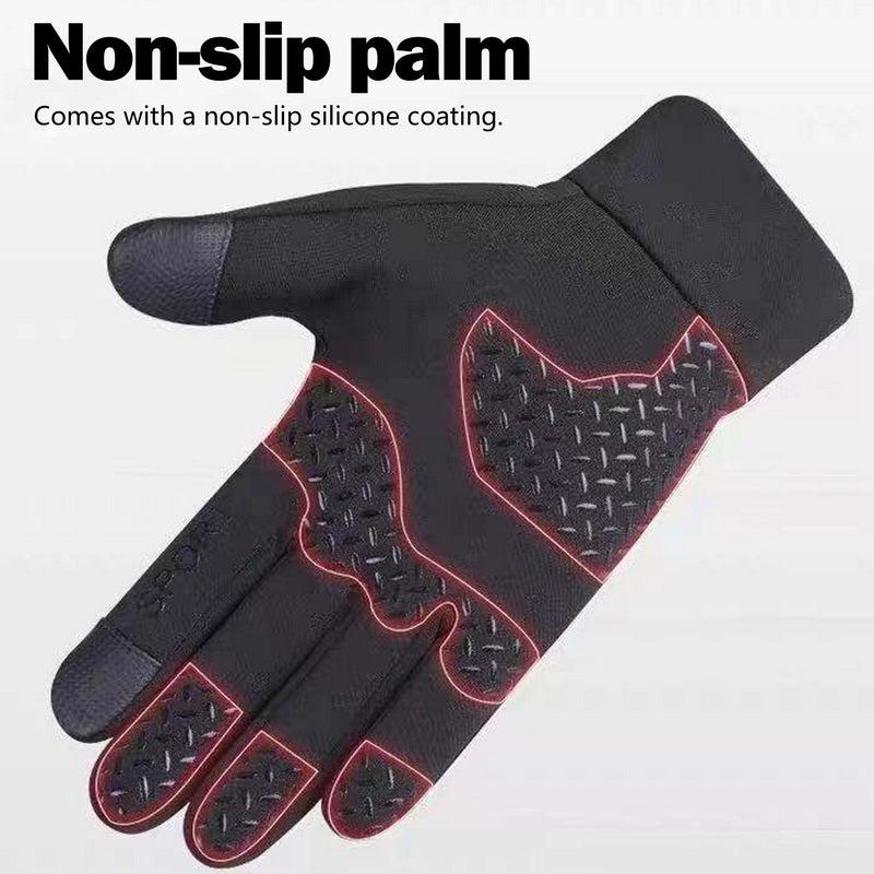 Men's Waterproof Cycling Gloves Plush Touch Screen Anti Skid