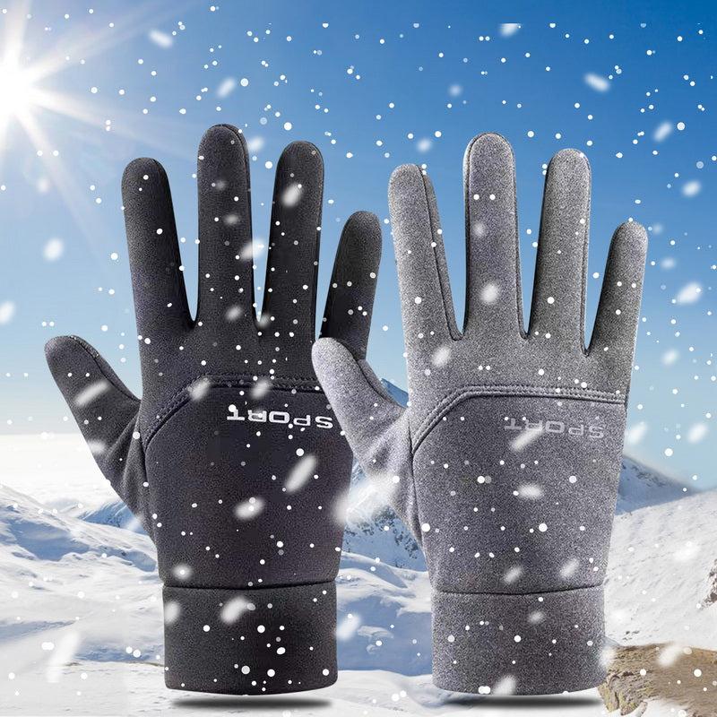 Men's Waterproof Cycling Gloves Plush Touch Screen Anti Skid