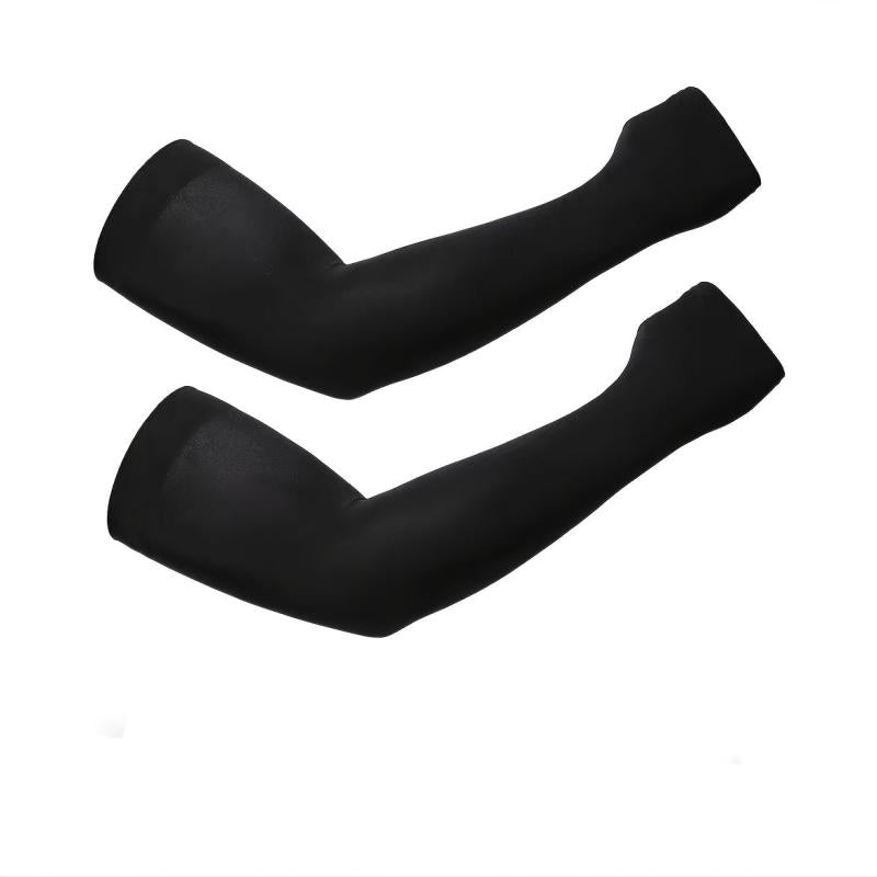 Long Solid Breathable Sleeves with Finger Holes for Sports