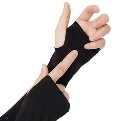 Long Solid Breathable Sleeves with Finger Holes for Sports