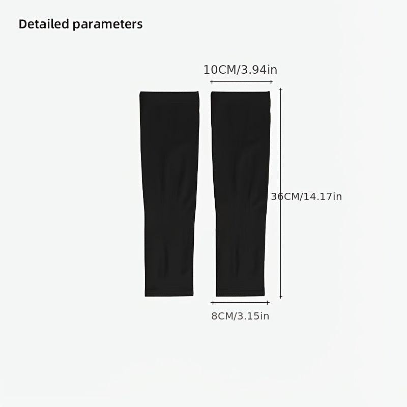 Long Solid Breathable Sleeves with Finger Holes for Sports