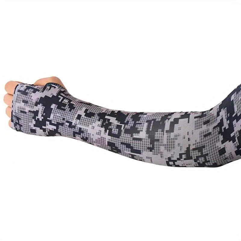 Men's Summer Camo Cooling Sleeves - Sunscreen Protection for Fishing & Sports