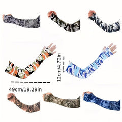 Men's Summer Camo Cooling Sleeves - Sunscreen Protection for Fishing & Sports