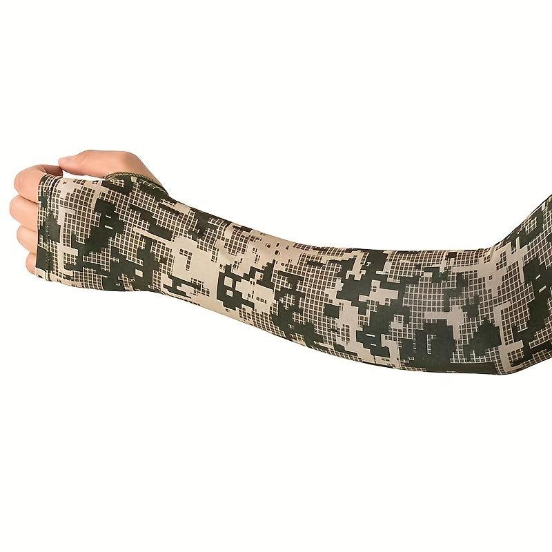 Men's Summer Camo Cooling Sleeves - Sunscreen Protection for Fishing & Sports