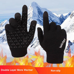 Men's Winter Windproof Cycling Gloves Thicken Warm Wool Cash