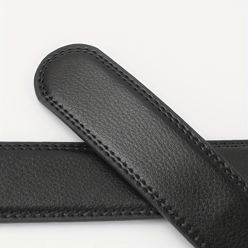 Men's Leather Letter Buckle Belt Automatic Buckle Business Suit Waist Strap