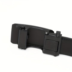 Men's Leather Letter Buckle Belt Automatic Buckle Business Suit Waist Strap
