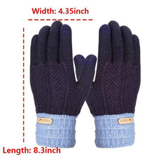 Men's Winter Warm Knitted Touch Screen Gloves Plus Velvet Thicken