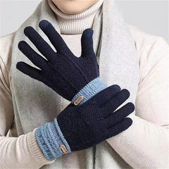 Men's Winter Warm Knitted Touch Screen Gloves Plus Velvet Thicken