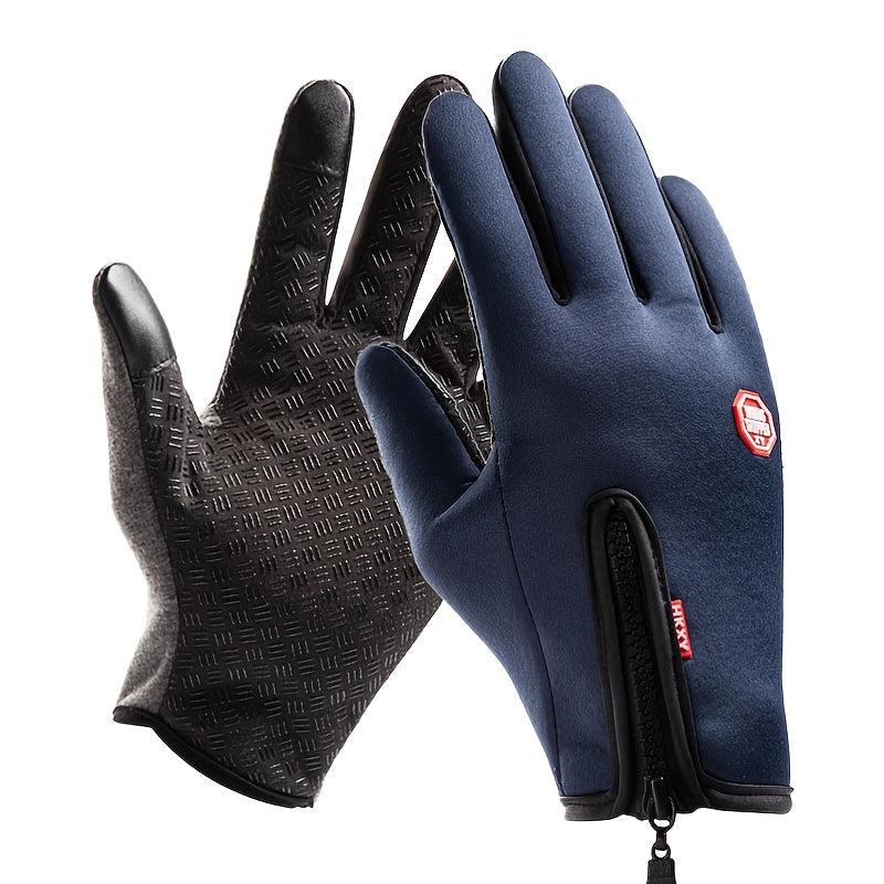 Winter Warm Gloves with Zipper Non-slip Touch Screen Outdoor Sports