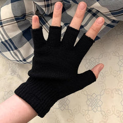 Unisex Half Finger Fingerless Knitted Wrist Gloves Winter Warm Work Gloves