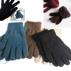 Solid Knit Thermal Gloves for Autumn & Winter