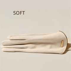 Men's Winter Thin Windproof Fingertip Gloves for Snow
